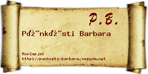 Pünkösti Barbara névjegykártya